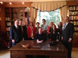 Picture of Governor Brown signing Self Determination Law